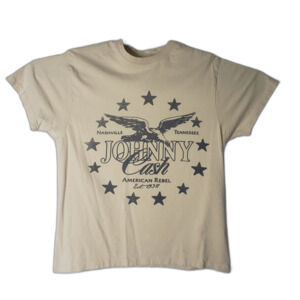 Johnny Cash American Rebel 1932 Tan T Shirt Womens Size Medium
